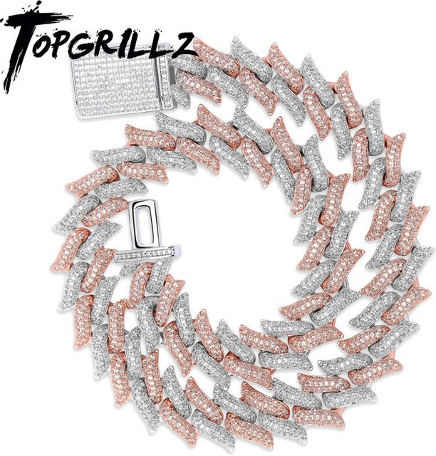 TOPGRILLZ Halskette, Messing, Zirkonia, Herren - Bild 1