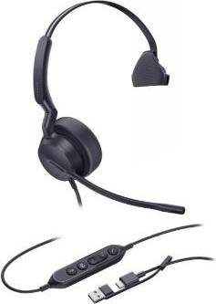Yealink UH42 Mono Headset Schwarz mit USB-C und USB-A, monaurales On-Ear Headset mit Noise-Cancelling und Wideband-Audio - Bild 1