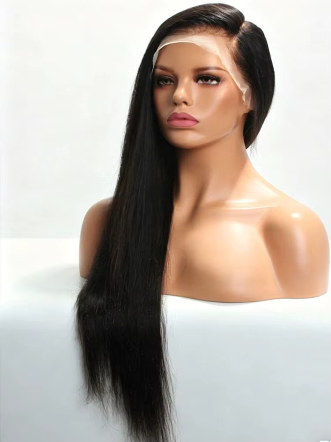 BUNGIOL Echthaarperücke, schwarz, 13x4 HD Lace Front, Damen - Bild 8