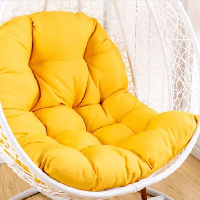 Gelbes Sitzkissen für Hängekorb-Ei-Stühle und Garten-Schaukelstühle aus Polyester, B/T: 120 x 80 cm - Bild 1