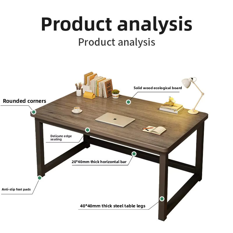 LEWEN Büroschreibtisch modern in Braun mit Holz-Desktop und Stahlrahmen für dein Home Office - Bild 2
