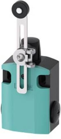 Siemens 3SE5122-0CH50 Positionsschalter mit Schwenkhebel aus Metall, Kunststoffrolle und Schutzart IP66/IP67 in Türkis - Bild 1