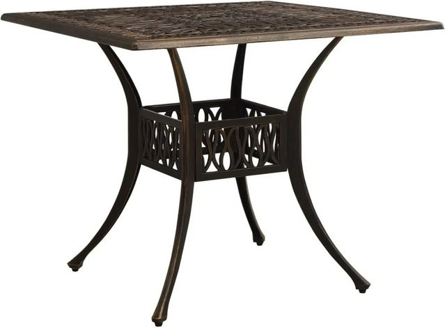 Furnicato Gartentisch aus Aluminiumguss in Bronze, quadratisch, B/T/H: 90 x 90 x 73 cm - Bild 1