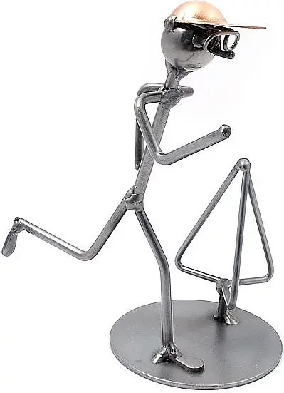 Schraubenmännchen Jogger Wired Line Deko-Figur aus Metall in Silber - Bild 1