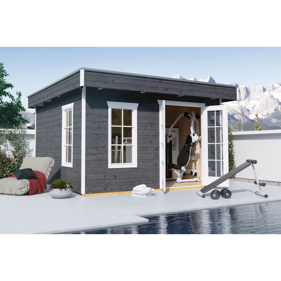 Skan Holz Gartenhaus Breda 2 aus Holz in Grau B/H/T: 420 x 255 x 380 cm - Bild 2