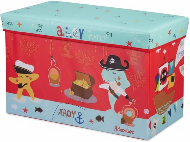 Relaxdays Sitzbox Pirat aus Polyester, mehrfarbig, faltbar, B/T/H: 60,5 x 36 x 30,5 cm - Bild 1