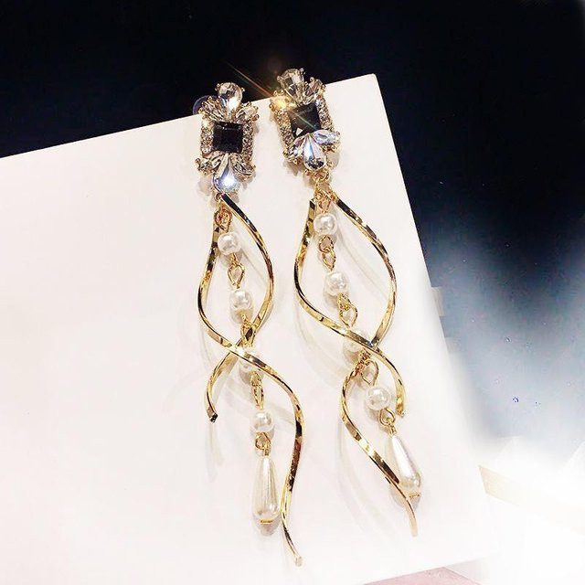 Wucifang Jewelry Ohrclips, Perle, Gold, Messing, Damen - Bild 1