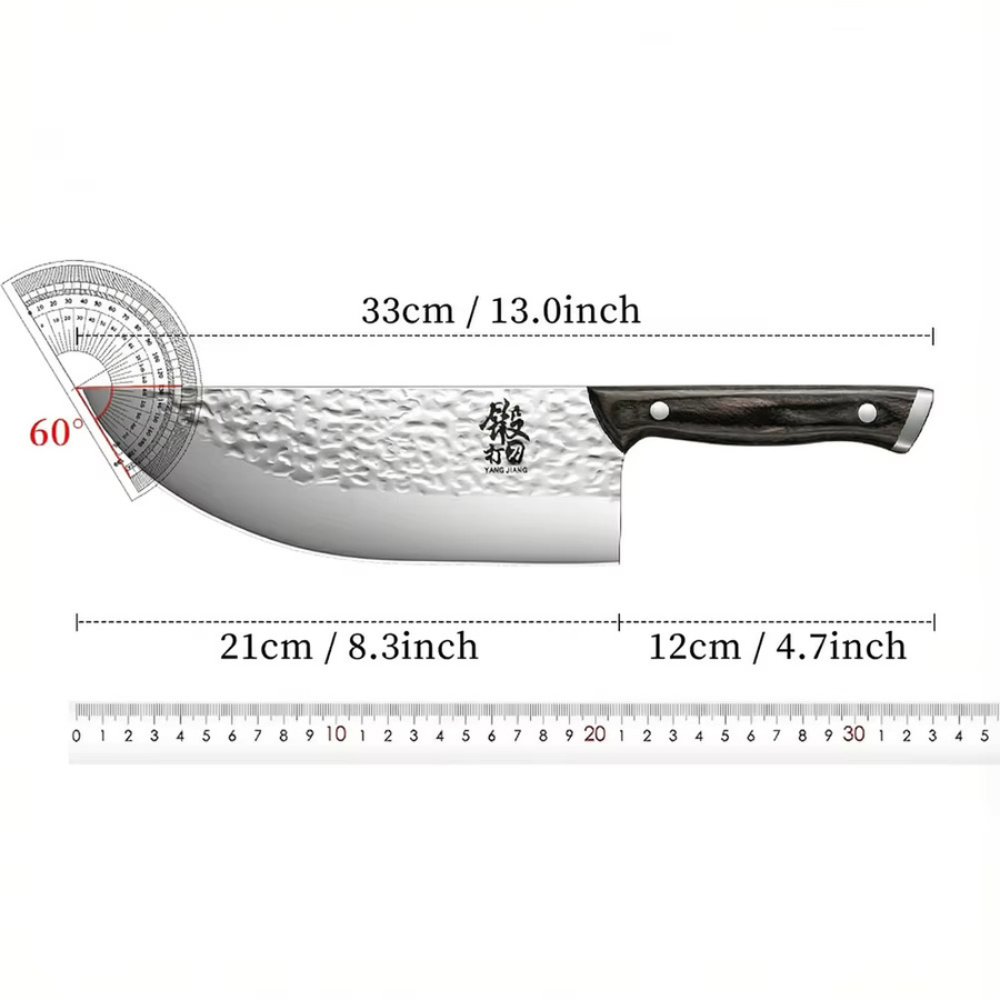 PLYS Geschmiedetes Fleischschneidemesser in Silber als professionelles Hackmesser für Schweinefleisch und Knochen - Bild 6