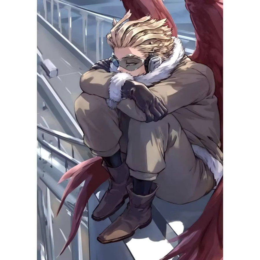 Wasserdichter Anime Wandaufkleber Mein Hero Academia Hawks Poster als selbstklebendes Wandbild in Mehrfarbig - Bild 6