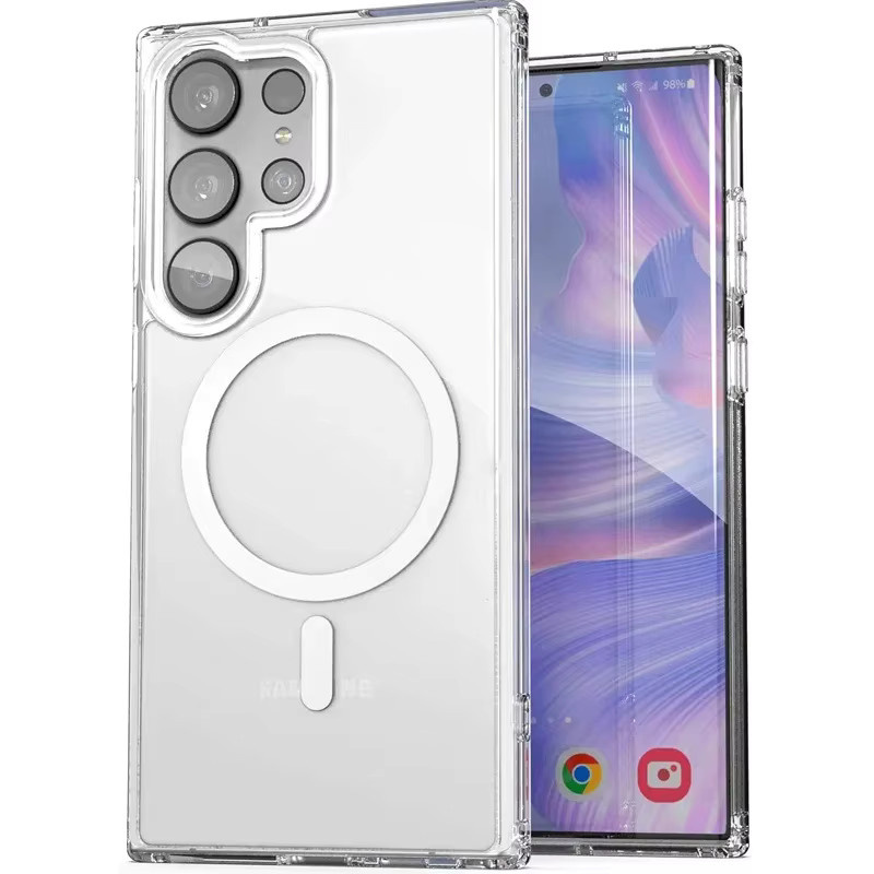 Magnetische kabellose Ladehülle für Samsung Galaxy S26 S25 S24 S23 S22 S21 Plus A17 A37 A57, transparente stoßfeste Schutzhülle - Bild 2
