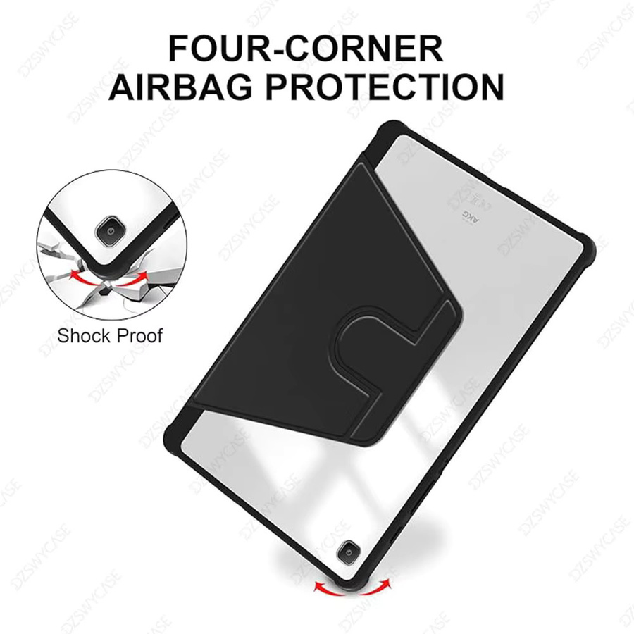 DZSWYCASE 360 Grad drehbare Schutzhülle für Samsung Galaxy Tab S6 Lite 10,4 Zoll mit Stifthalter und Auto Sleep/Wake Funktion in Transparent, Purple oder Black - Bild 3