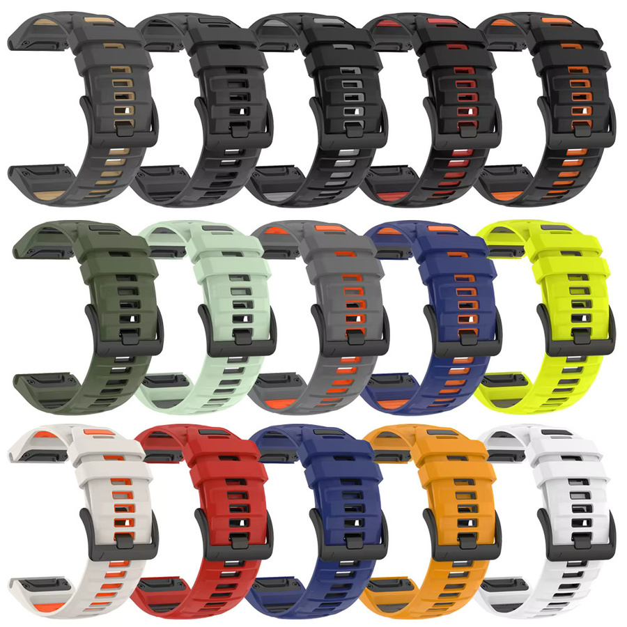 QuickFit Uhrenarmband Silikon, 22mm/26mm, Schwarz, Unisex - Bild 4