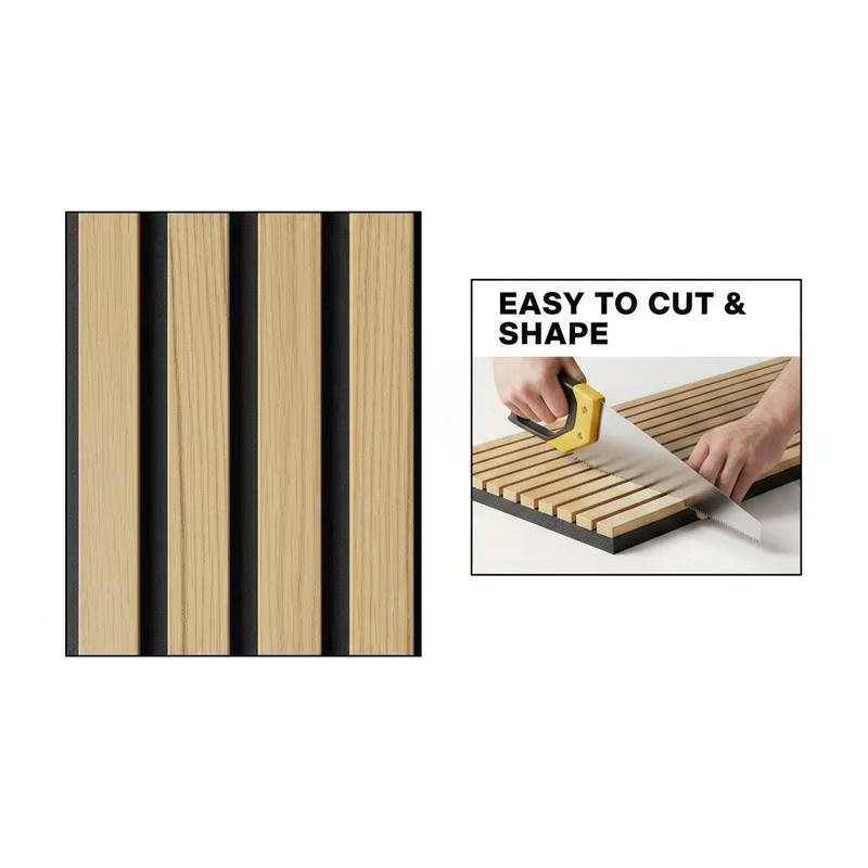 4-teiliges Set Akustikpaneele aus Holz für Wand und Decke, schallabsorbierende 3D Wandverkleidung in Holzoptik, Farbe: Braun, Breite: 60 cm, Höhe: 115 cm - Bild 6