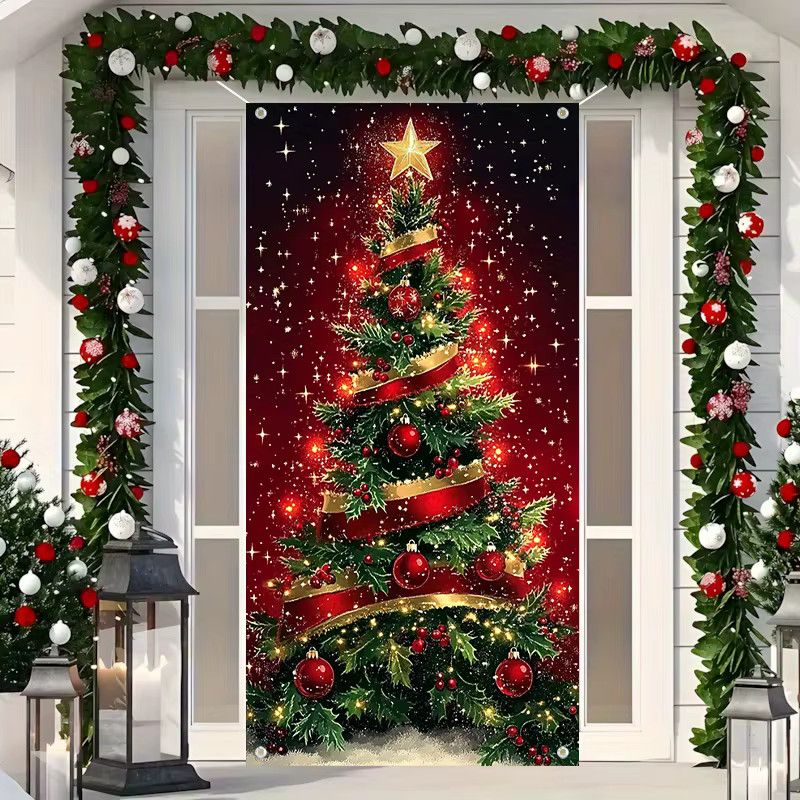 VIKAMA Weihnachtsmann Wandteppich als Weihnachtsdekoration für drinnen und draußen - Bild 1