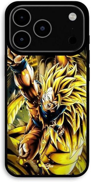 MANIACASE iPhone 17 Pro Hülle Son Goku Super Saiyan SSJ3 Drachenball Design in Schwarz und Multicolour - Bild 1