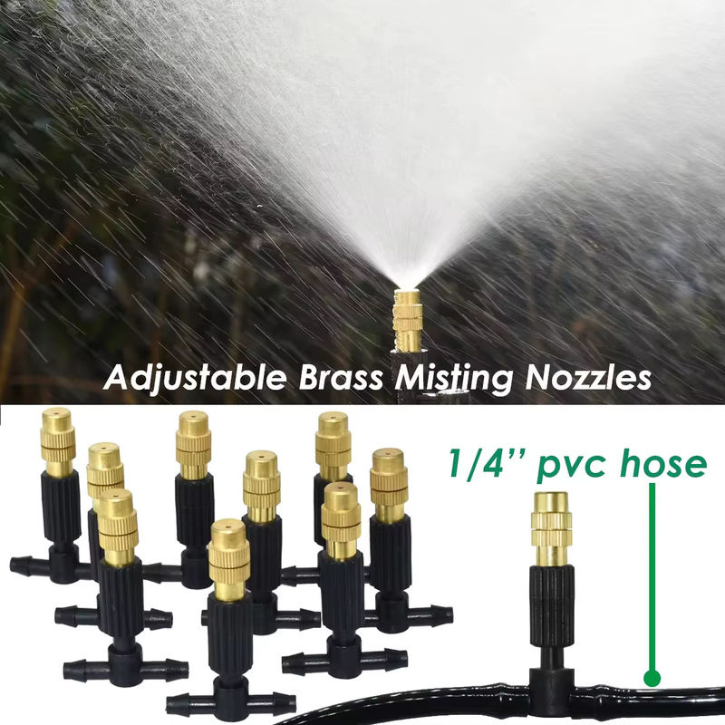Kesla Messing Zerstäuber für Outdoor Nebel Kühlsystem und Garten Bewässerung mit 1/4 Zoll Anschluss und 4/7mm Schlauch - Bild 3
