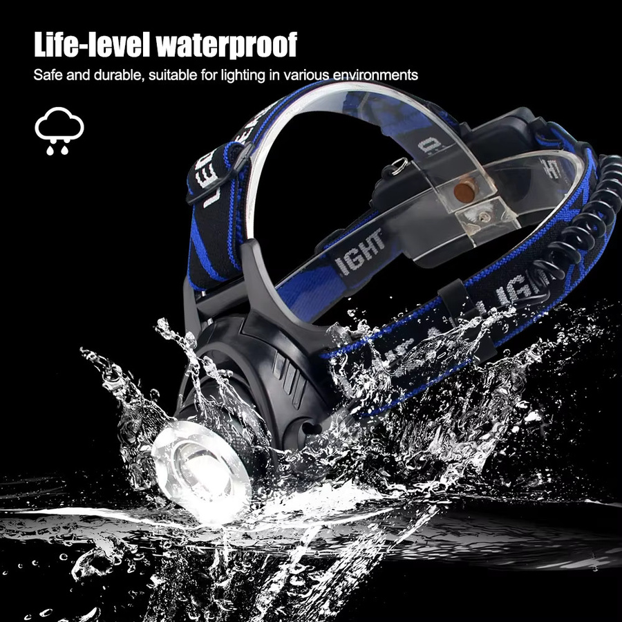 VASTFIRE LED Stirnlampe mit vier Lichtquellen, Teleskop-Fokus, wasserdicht und wiederaufladbar für Angeln, Suche und Camping - Bild 4