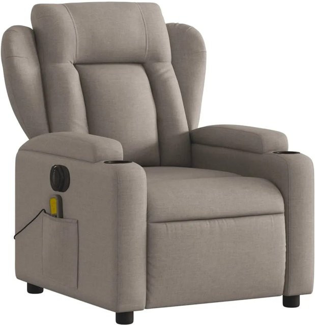 vidaXL Massagesessel Elektrisch Modell 2 in Taupe aus Stoff mit integrierten Funktionen und Armlehnen - Bild 1