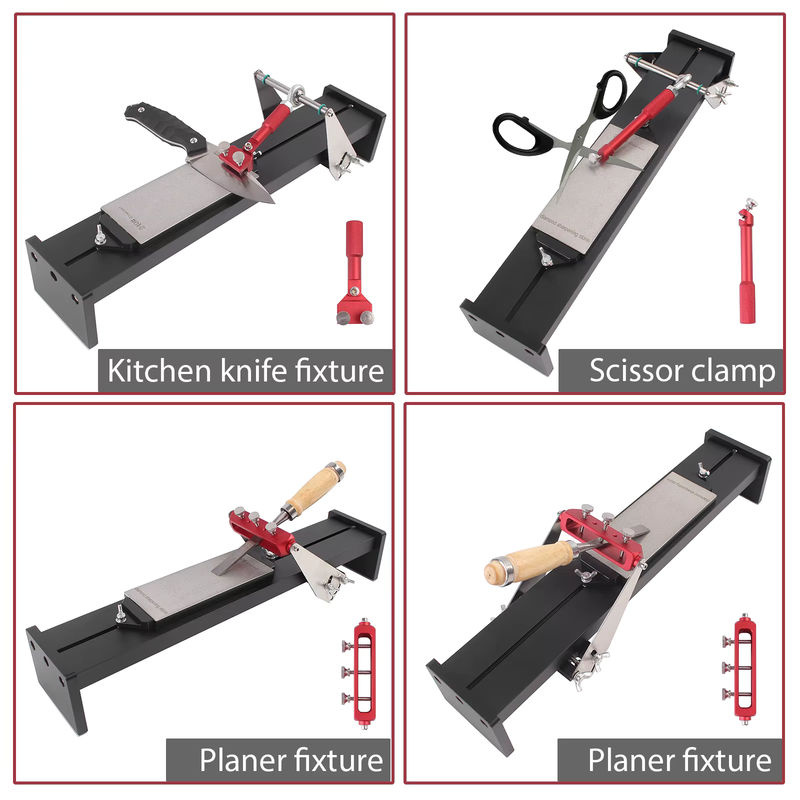 Professionelles Schleifwerkzeug Set mit festem Winkel zum Schärfen von Messern, Scheren, Hobeln und Meißeln in Schwarz - Bild 3
