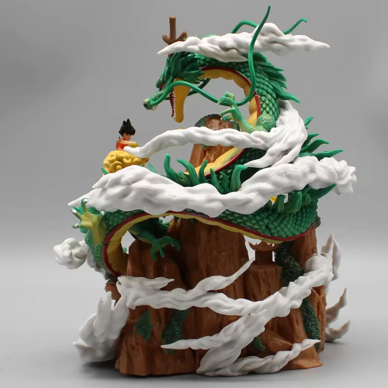 Bandai Dragon Ball Z Shenron und Goku Actionfigur aus Kunststoff, grüne Statue Modell für Sammler, Höhe: 20 cm - Bild 4
