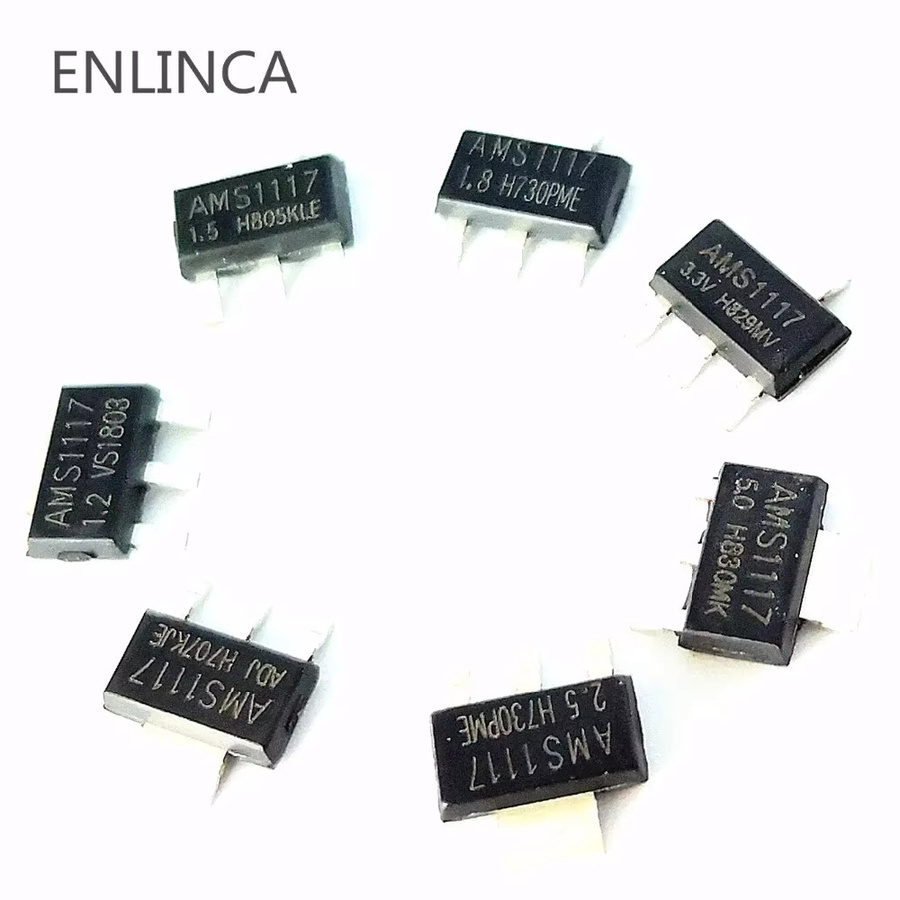 ENLINCA Spannungsregler Kit AMS1117 Set mit 70 Stück in Schwarz (1,2 V, 1,5 V, 1,8 V, 2,5 V, 3,3 V, 5,0 V und ADJ) - Bild 2