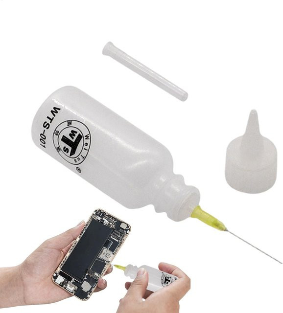Nachfüllbare Tropfflasche aus Kunststoff mit Nadelspitzenkappen für Kleber, 50 ml, Weiß/Transparent - Bild 1