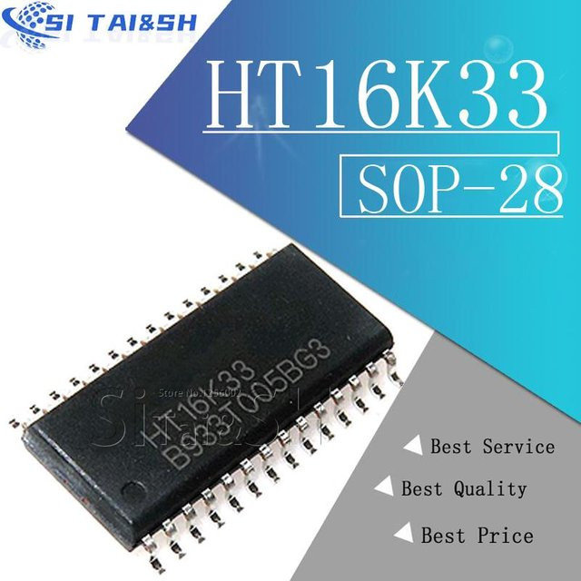 5er Set HT16K33 LED-Matrix-Treiber Breakout-Board SOP28 Schwarz von Si Tai&SH - Bild 1