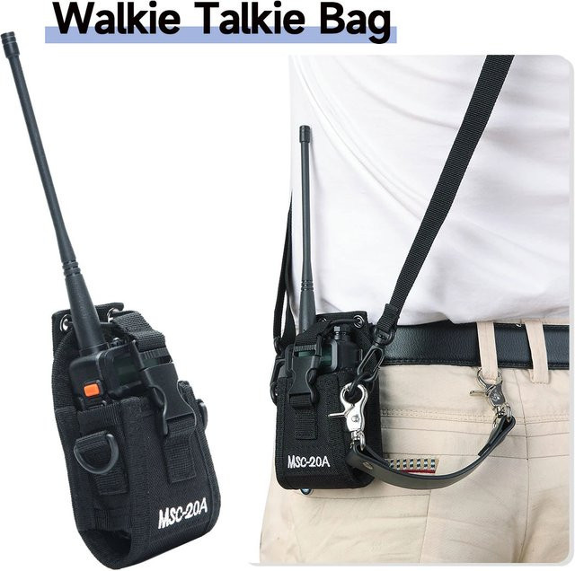 Taktische Walkie Talkie Tasche aus Oxford für Baofeng UV-21 Pro, 5R und Quansheng UV K5, Farbe: Schwarz, Molle-System für Outdoor und Sport - Bild 1