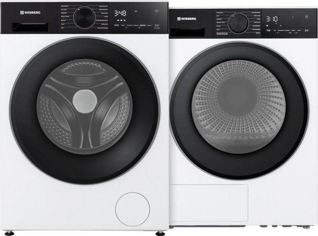 Wisberg SwiftWash WBWM3A3W8DE Waschmaschine und CreaseControl WBDR3BW8DE Trockner Set, Weiß, 8 kg Waschkapazität, Frontlader, mit Quick Wash und Dampfprogrammen - Bild 1