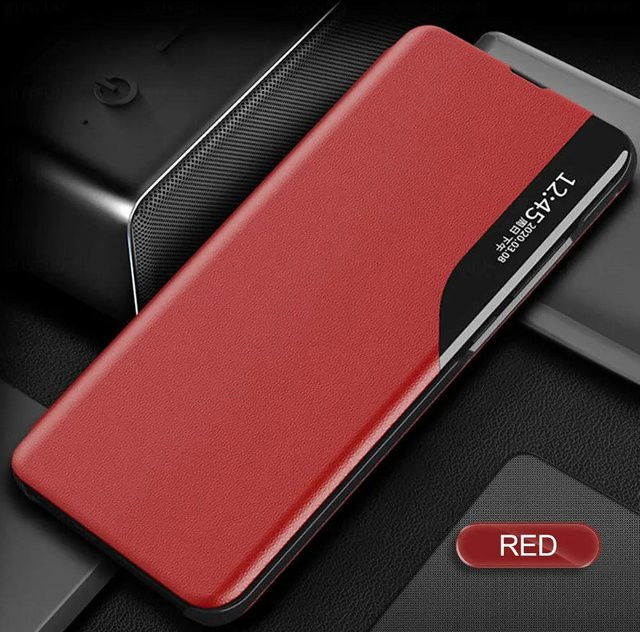 Flip Smart View Handyhülle für Samsung Galaxy S24 Ultra, S23 FE Plus und S23 Plus als Buchhülle mit Haltefunktion in Rot - Bild 1