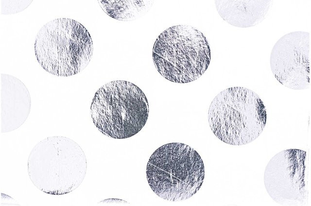Rico Design Paper Poetry Seidenpapier weiß mit silbernen Punkten, 4 Bogen mit Hot Foil Effekt - Bild 1