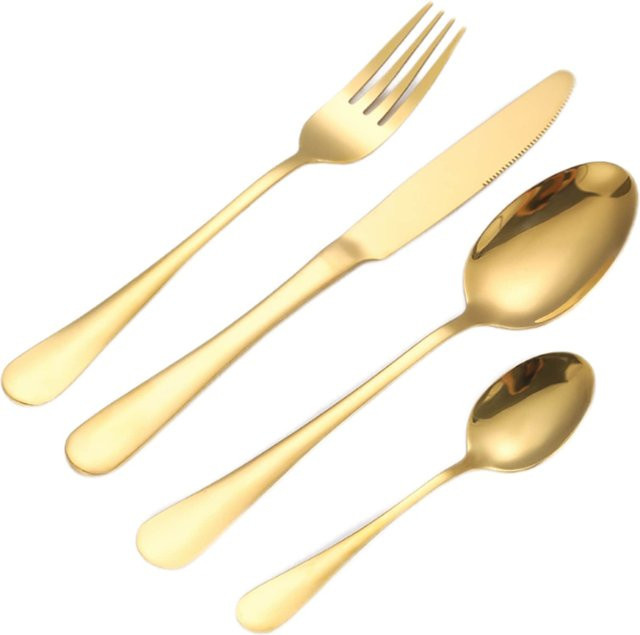 Cheffinger Besteck-Set aus 18/10 Edelstahl in Gold für 12 Personen, 72-teilig - Bild 1
