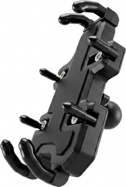 RAM Schnellgriff-Handyhalterung mit 1 Zoll (25 mm) Kugelkopf für Motorrad- und Fahrradlenker, Schwarz - Bild 1