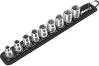 Wera Zyklop Außen-Sechskant Steckschlüsseleinsatz-Set Belt B4, 3/8 Zoll, 9-teilig, silber - Bild 1