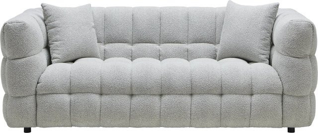 Bessagi Home Sofa Ena in Grau aus Bouclé-Webstoff für dein Wohnzimmer, B/T/H: 202 x 93 x 78 cm - Bild 1