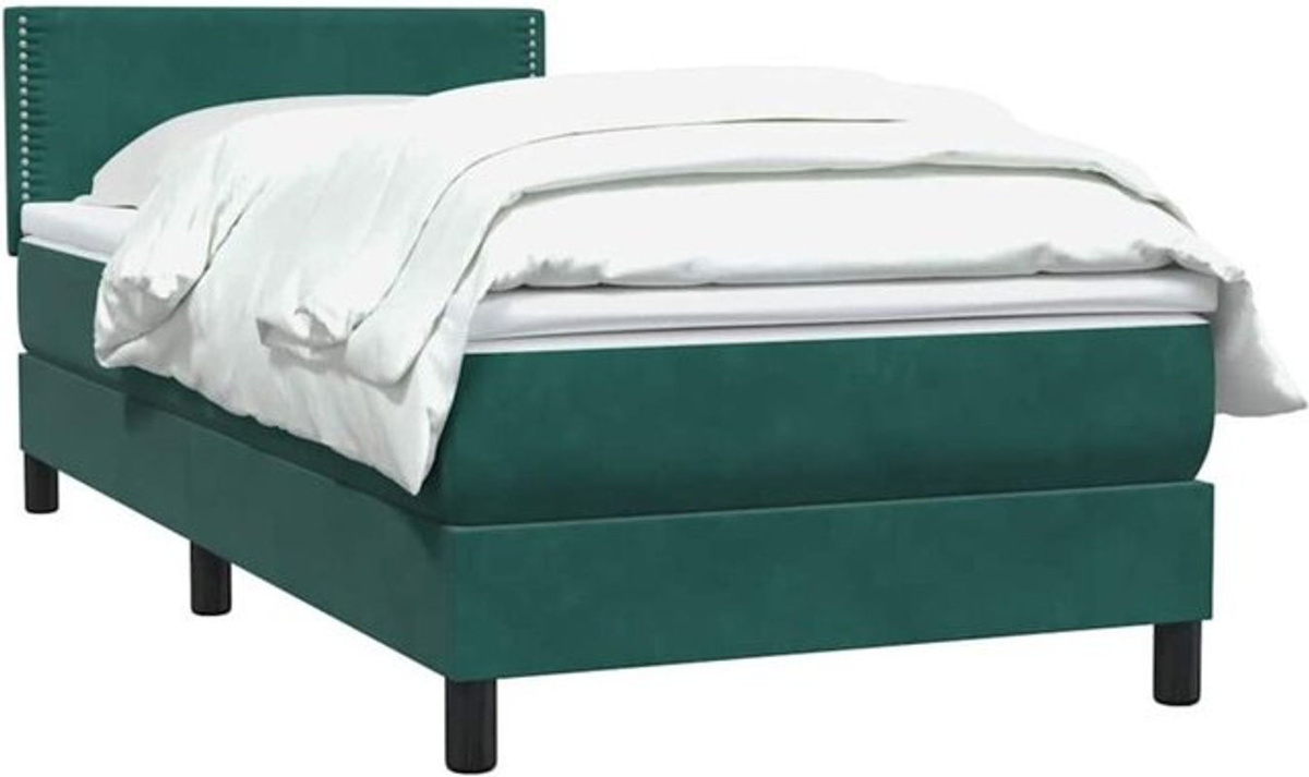 Vidaxl Boxspringbett mit Matratze in Grün aus Samt, B/T/H: 80 x 220 x 78 cm - Bild 1