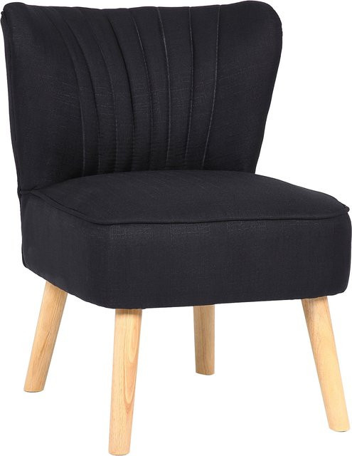 CLP Lounger Sevran Sessel aus Stoff mit Holzgestell im Retro-Stil - Bild 1