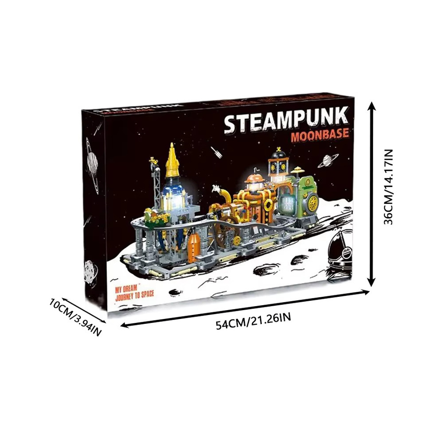 Yangkili Steampunk Mond Basis Bausteine Set MOC Modulare Architektur Weltraum Spielzeug für Kinder in Mehrfarbig - Bild 4