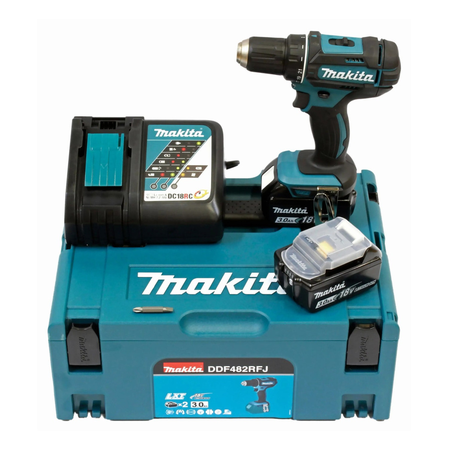 Makita Akku-Bohrschrauber DDF482RFJ 18 V mit 2 Akkus in Blau und Schwarz - Bild 3