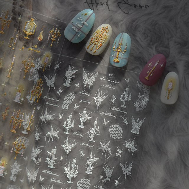 NAILFYOU 5D Schmetterling Nagelaufkleber, Glänzend - Bild 1