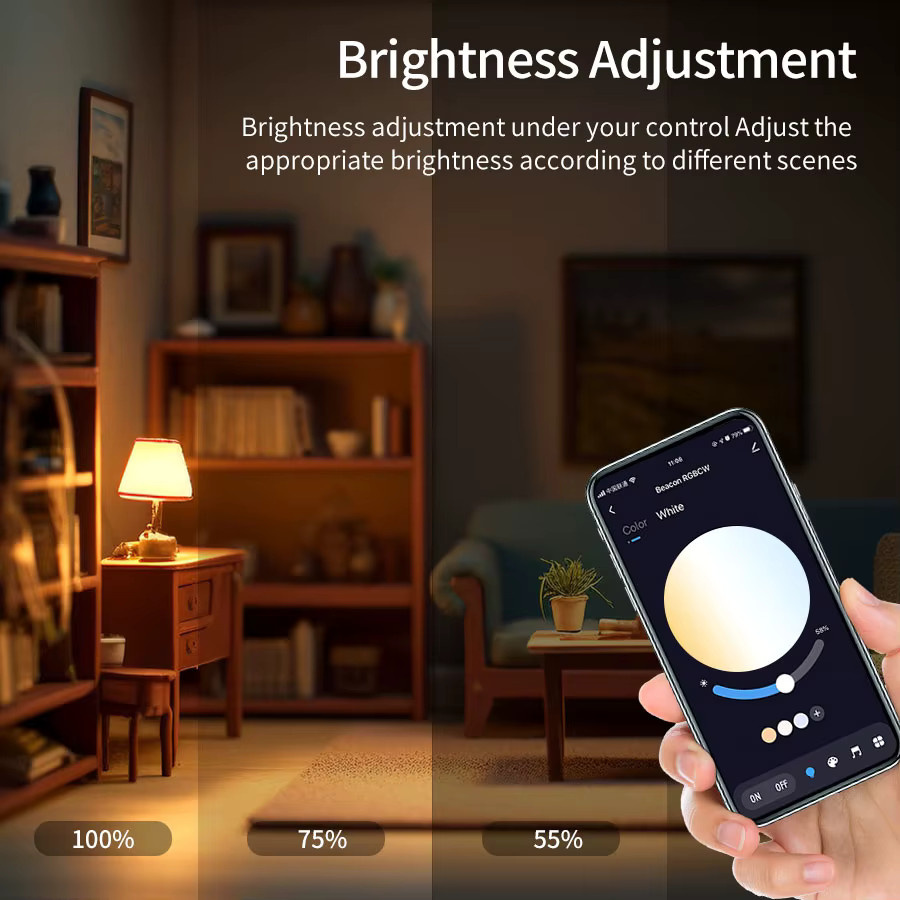 Tuya Bluetooth Smart LED-Lampe E27 9W mit App-Steuerung und Dimmfunktion in Weiß - Bild 3