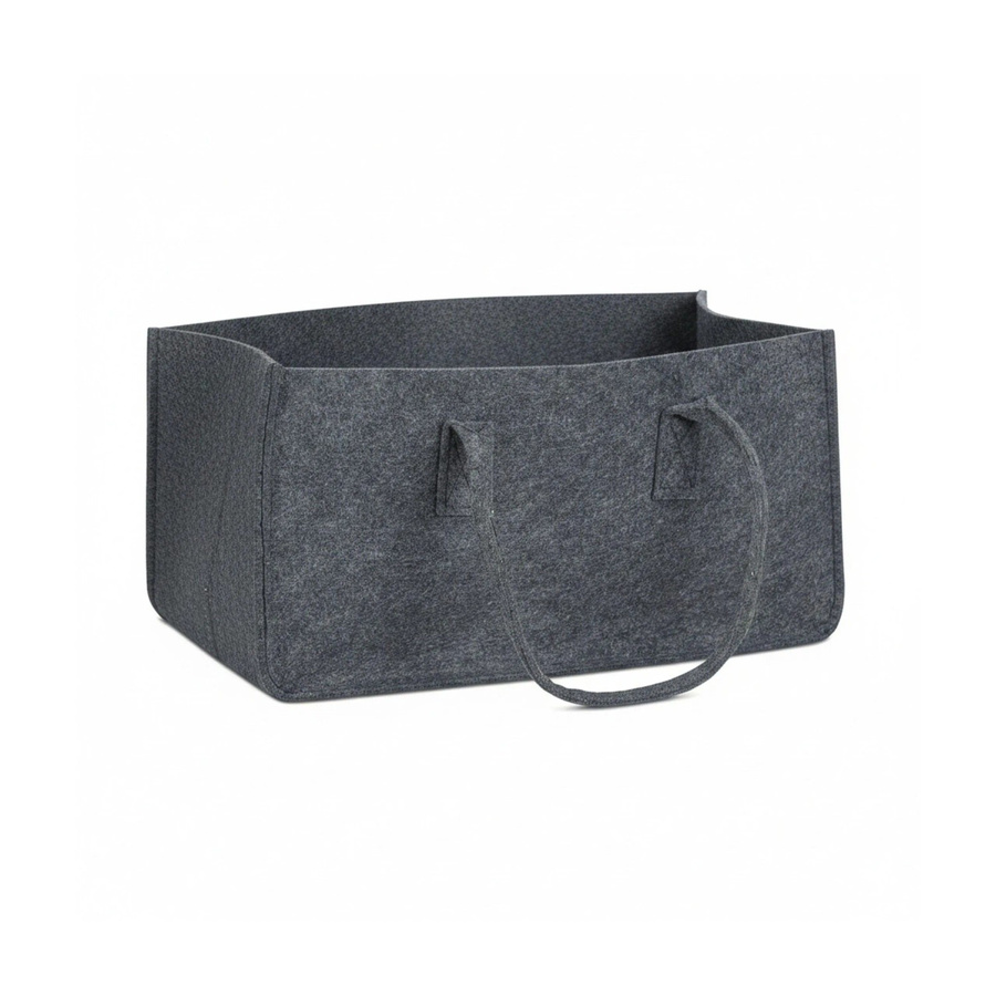 Relaxdays Kaminholztasche aus Filz in Anthrazit mit Henkeln, B/T/H: 25 x 25 x 50 cm - Bild 2