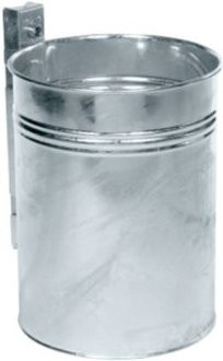 Probbax Wandmontierter Abfallbehälter aus Metall in Silber, B/T/H: 43,0 x 33,0 x 35,0 cm - Bild 1