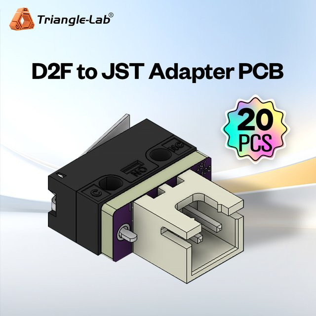 Trianglelab 20 Stück D2F-zu-JST-Adapter-Platinen in Schwarz für den Einbau mechanischer Schalter in 3D-Drucker und Elektronikprojekte - Bild 1
