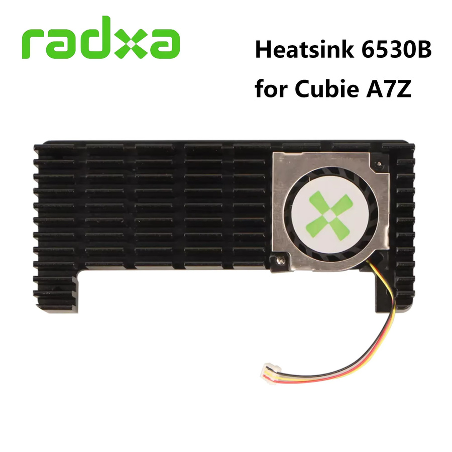 Radxa A7Z Kühlkörper 6530B für Radxa Cubie A7Z, Aluminium-Kühlkörper mit Lüfter und PWM-Geschwindigkeitsregelung in Silber und Schwarz - Bild 2