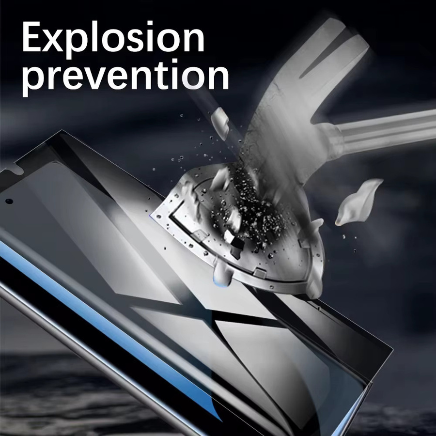 Samsung S25 Ultra 5G Anti-Spy Displayschutzfolie aus Glas mit Fingerabdruck-Entsperrung, transparent - Bild 4
