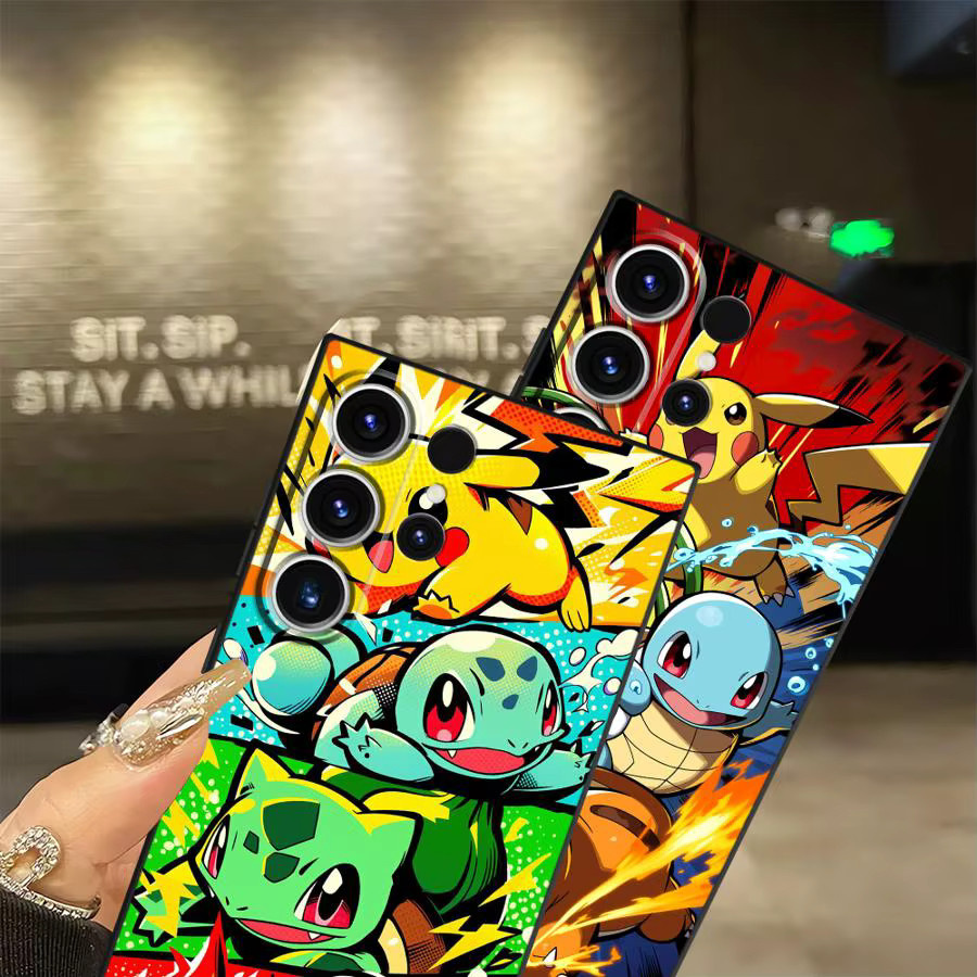 Pokemon Handyhülle im Cartoon Design für Samsung Galaxy S26 S25 Ultra S24 Plus S23 S21 FE S20 S10 S9 und Note 20 Ultra, Mehrfarbig - Bild 2