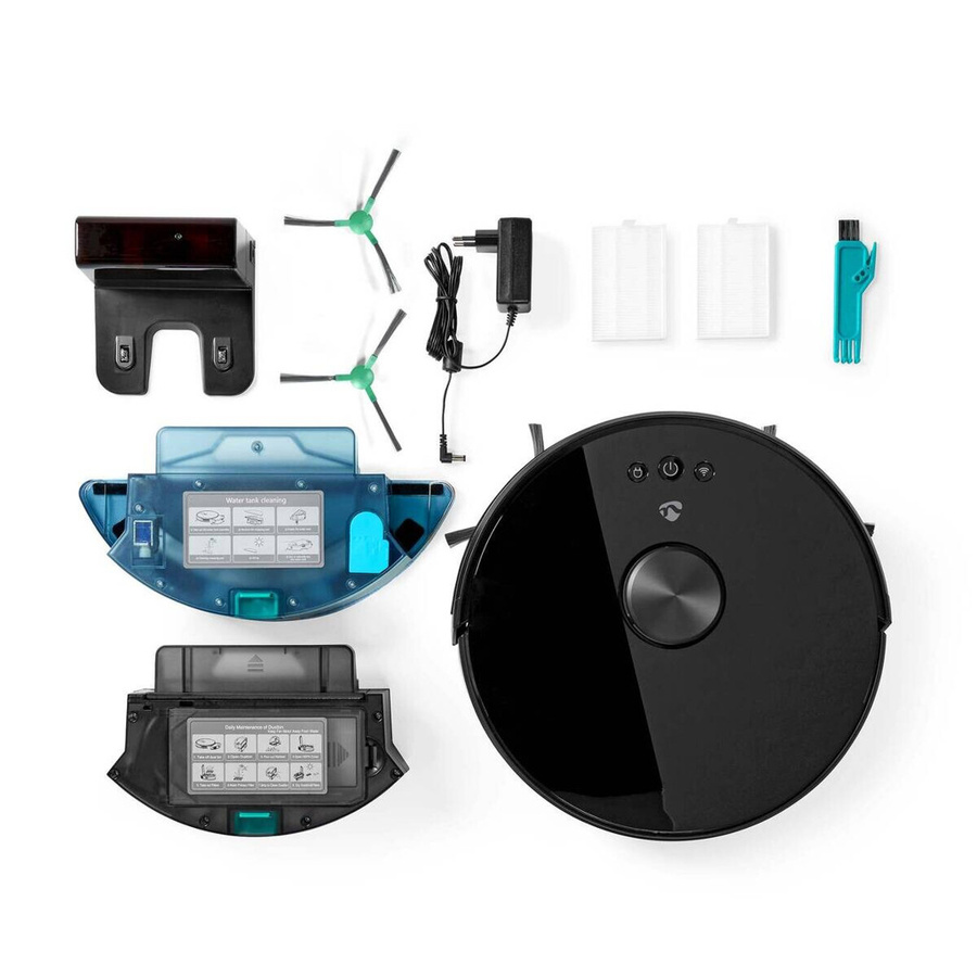 Nedis Roboter-Staubsauger schwarz mit Laser-Navigation, App-Steuerung und Smart Home Integration, B/T/H: 33,1 x 33,3 x 9,6 cm - Bild 2