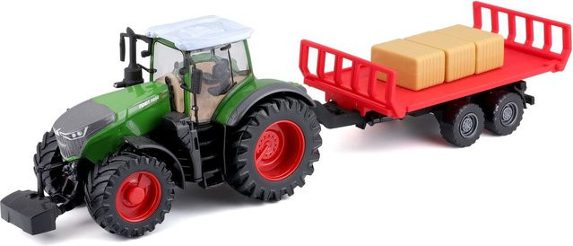 Bburago Fendt Farmland Heuballen-Transporter Metallspritzguss 10 cm - Bild 1