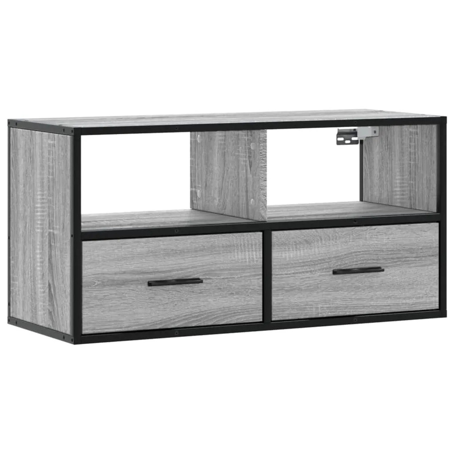 vidaXL TV-Schrank Grau Sonoma aus Holzwerkstoff und Metall mit industrieller Note B: 80 cm, T: 31 cm, H: 39,5 cm - Bild 2